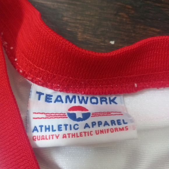 Teamwork Athletic Apparel Mens Jersey Red And White Color Number 1 Southside... - Picture 8 of 10